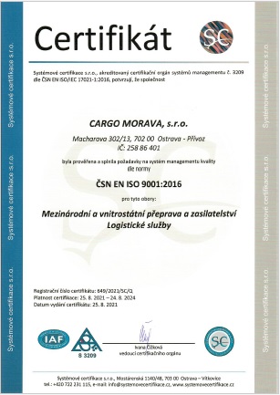 ISO certifikát